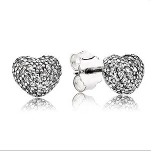 Pandora heart pave earrings